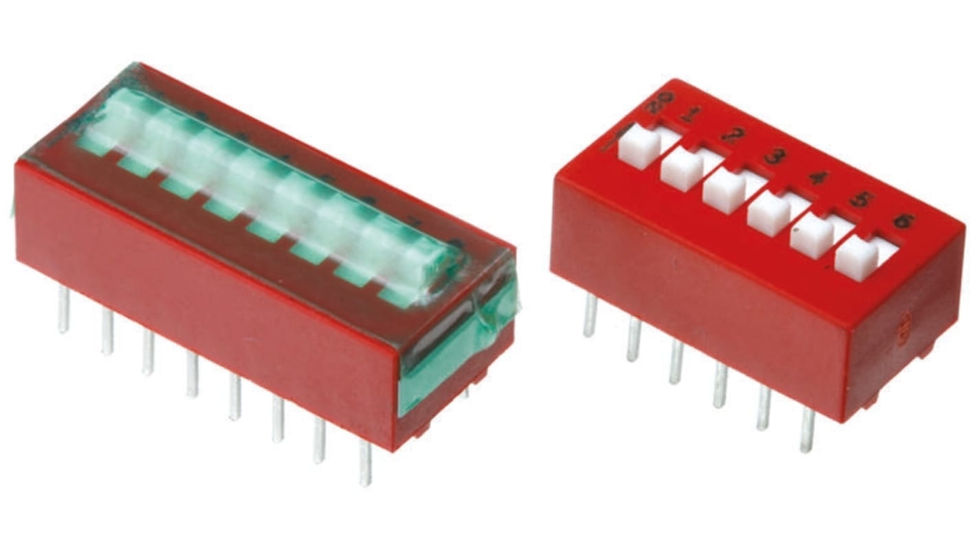 Przełącznik DIP 8-pozycyjny SPST THT 25 mA przy 24 V DC