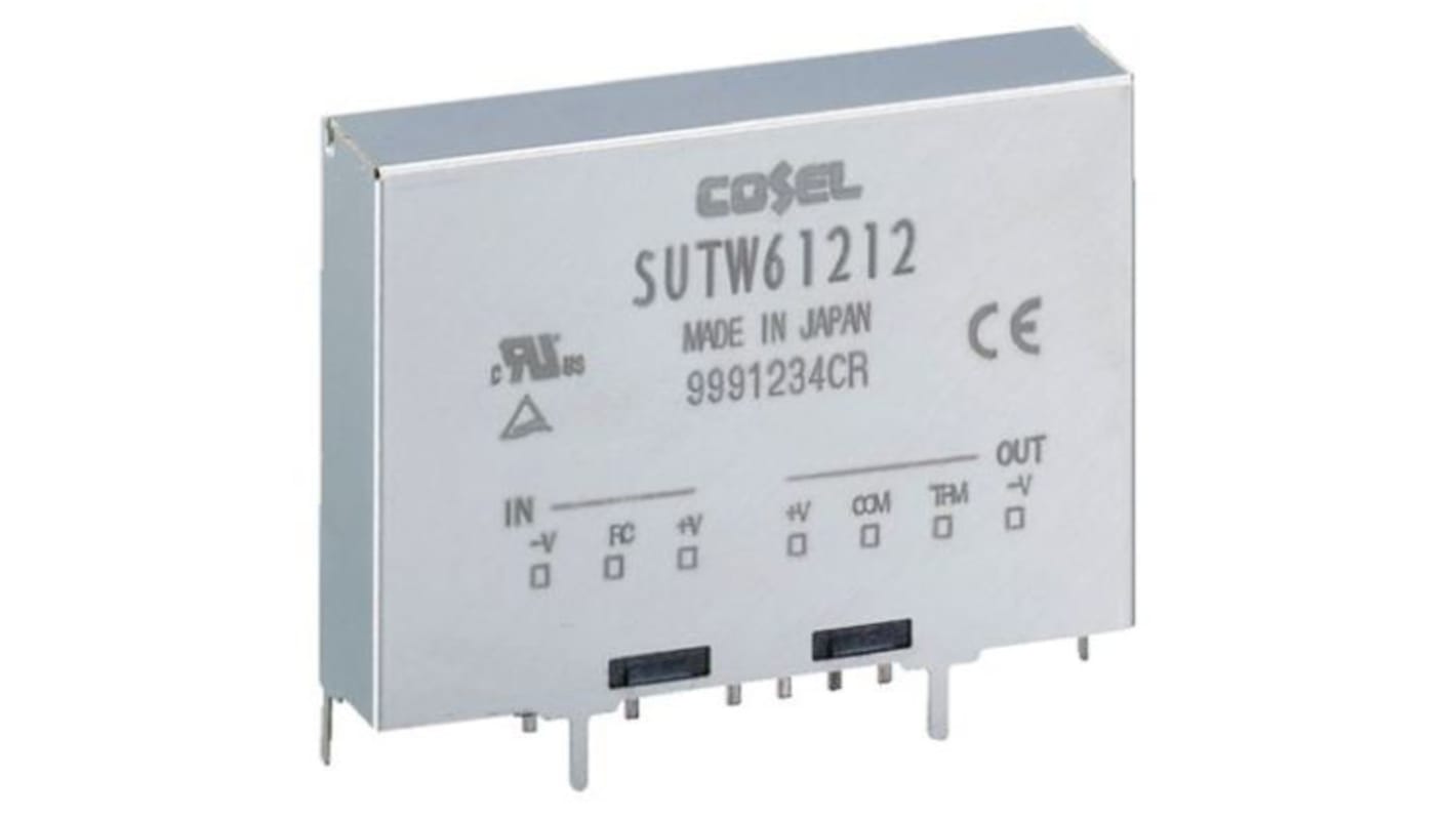 コーセル DC-DCコンバータ Vout：±12V dc 9 → 18 V dc, 6W, SUTW61212