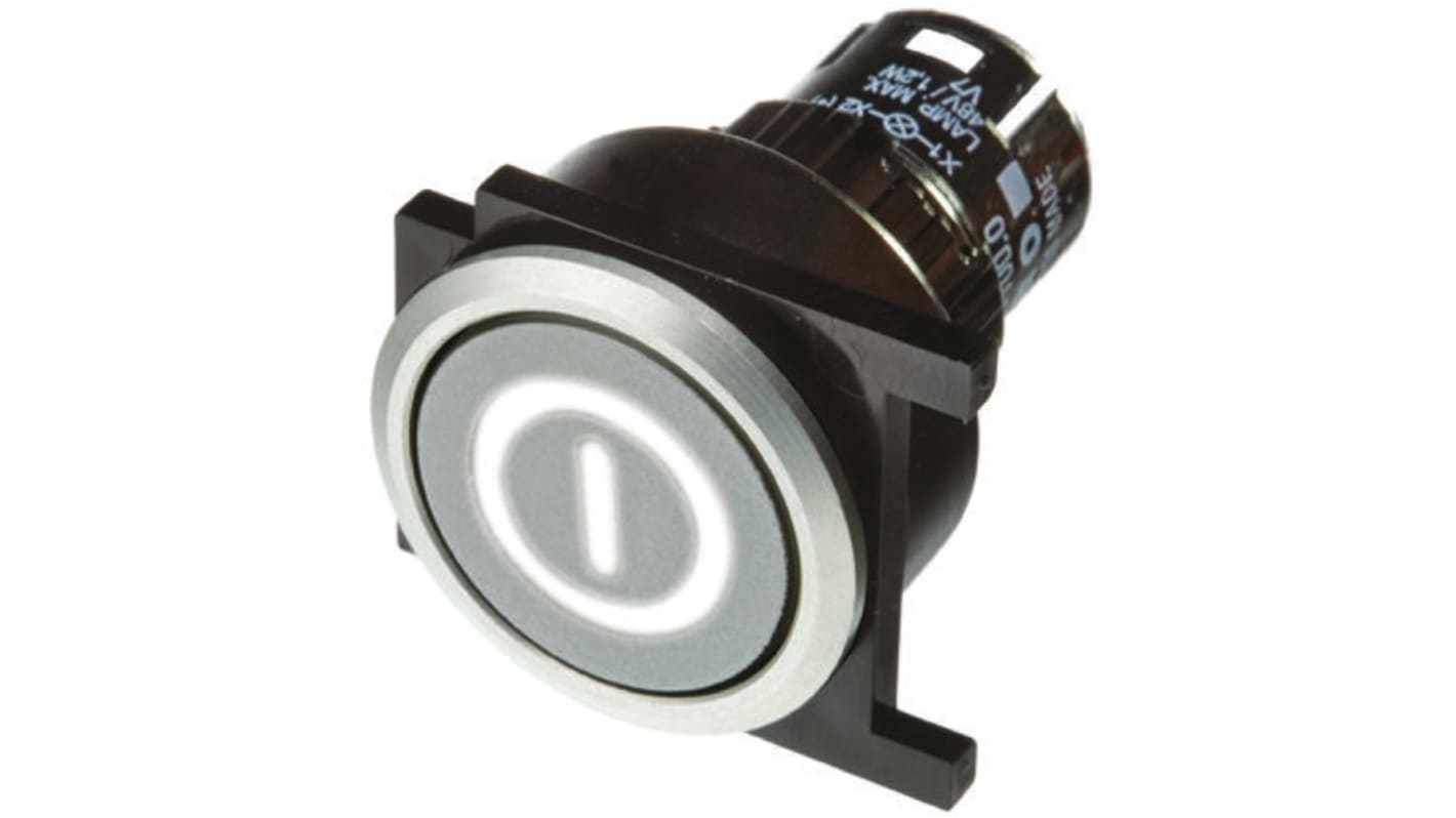 EAO Silver Latching Push Button Head, IP65