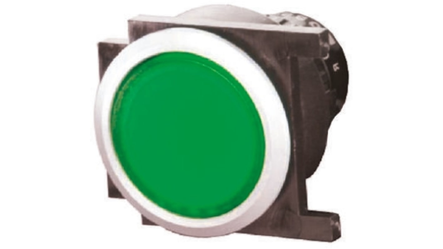 EAO Green Illuminated Momentary Push Button Head, IP65