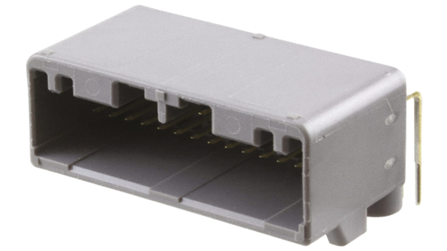 JAE MX34 Series Right Angle Through Hole PCB Header, 28 Contact(s), 2.2mm Pitch, 2 Row(s), Shrouded