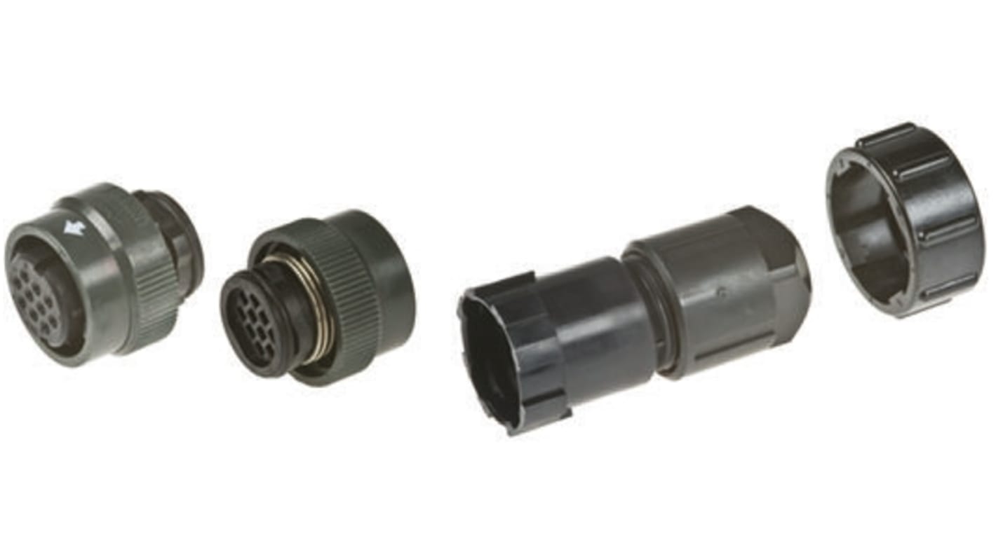 Conector circular JAE macho serie JN1 de 10 vías hembra, montaje aéreo, IP67