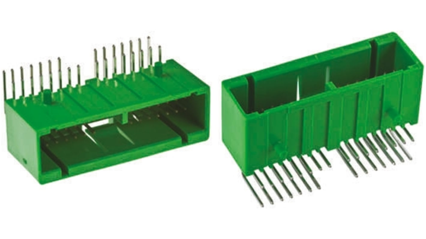 JAE IL-AG5 Series Right Angle Through Hole PCB Header, 14 Contact(s), 2.5mm Pitch, 2 Row(s), Shrouded