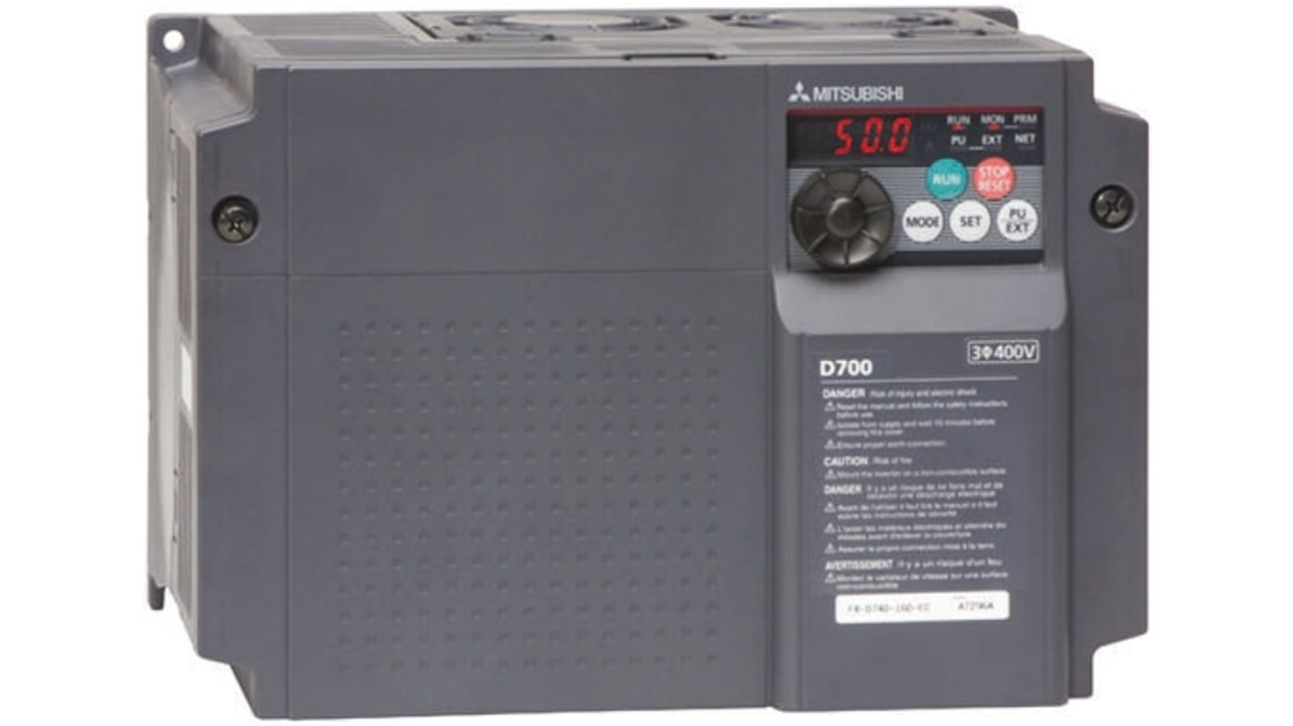 Mitsubishi Inverter Drive, 5.5 kW, 3 Phase, 400 V ac, 12 A