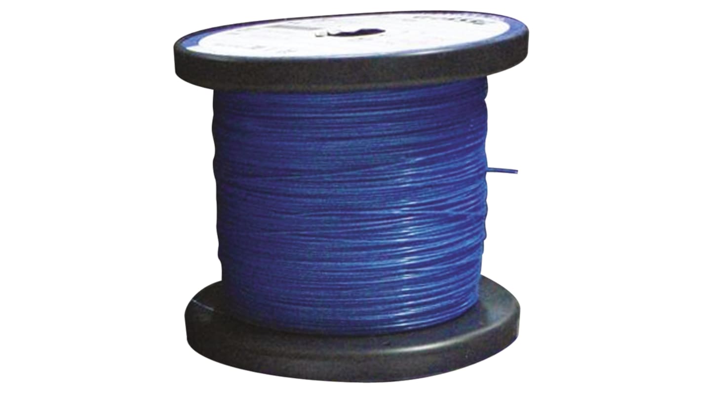 Junkosha Inc. Blue 0.08 mm² Hook Up Wire, 28 AWG, 7/0.12 mm, ETFE Insulation