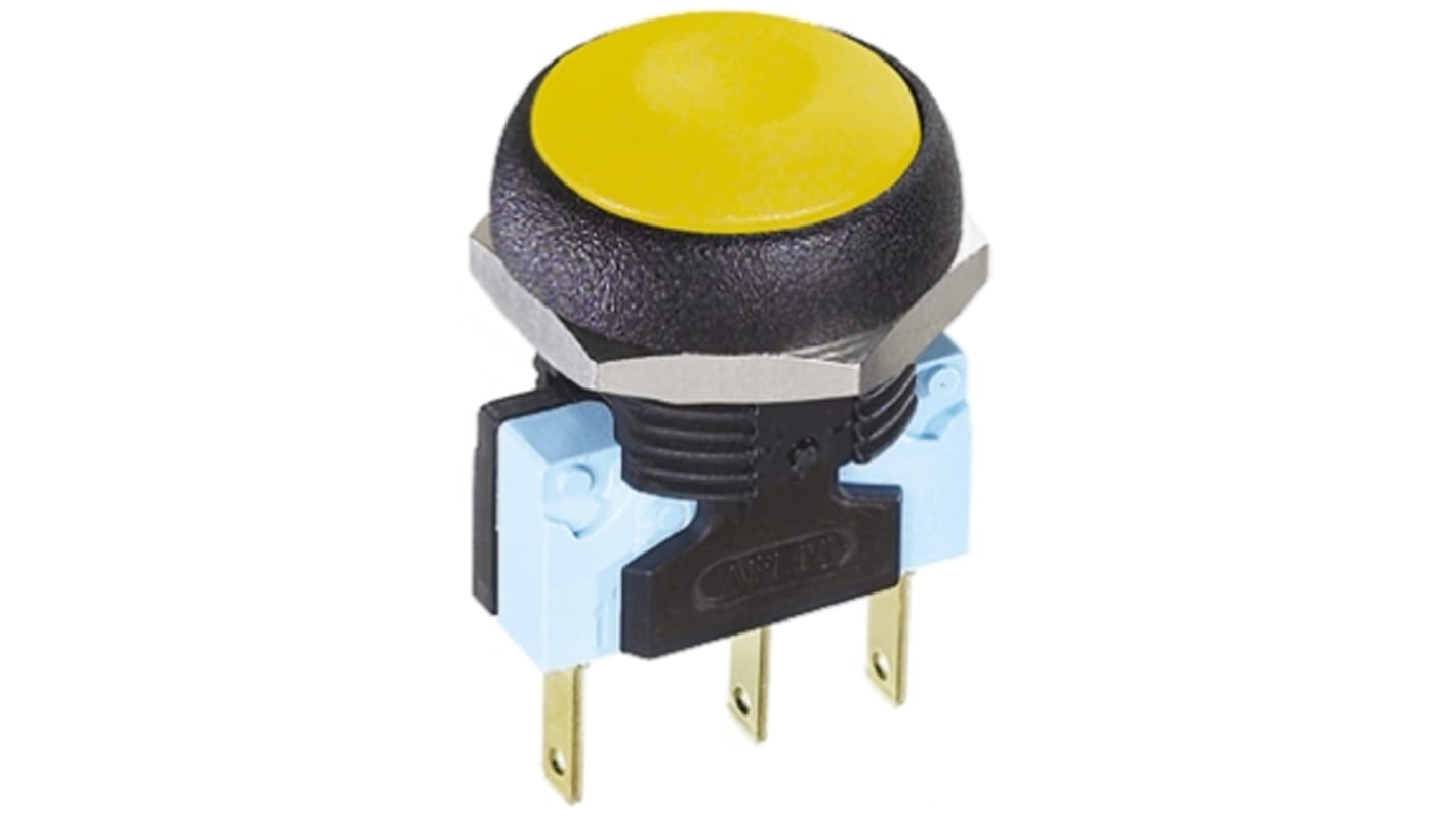 APEM Push Button Switch, Momentary, Panel Mount, 14.8mm Cutout, DPDT, 250V ac, IP67