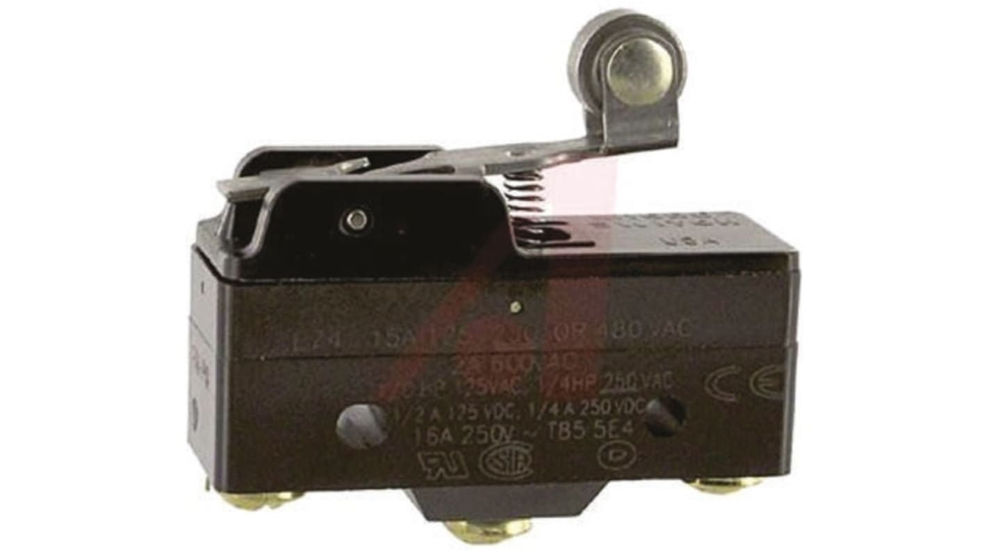 Honeywell BZ Series Roller Lever Limit Switch, SPDT, Plastic Housing, 125V ac Max, 15A Max