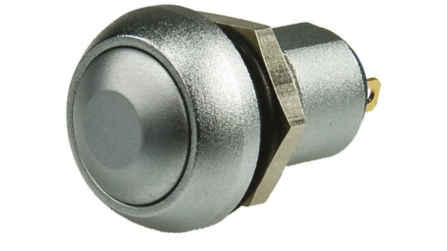 APEM Push Button Switch, Momentary, Panel Mount, 12.9mm Cutout, SPST, 28/48V dc, IP67