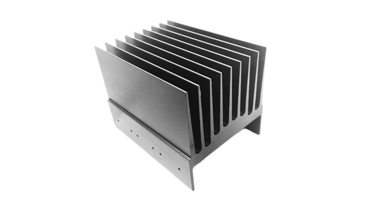 Heatsink, Universal Rectangular Alu, 0.75K/W, 100 x 114.3 x 114.3mm RS