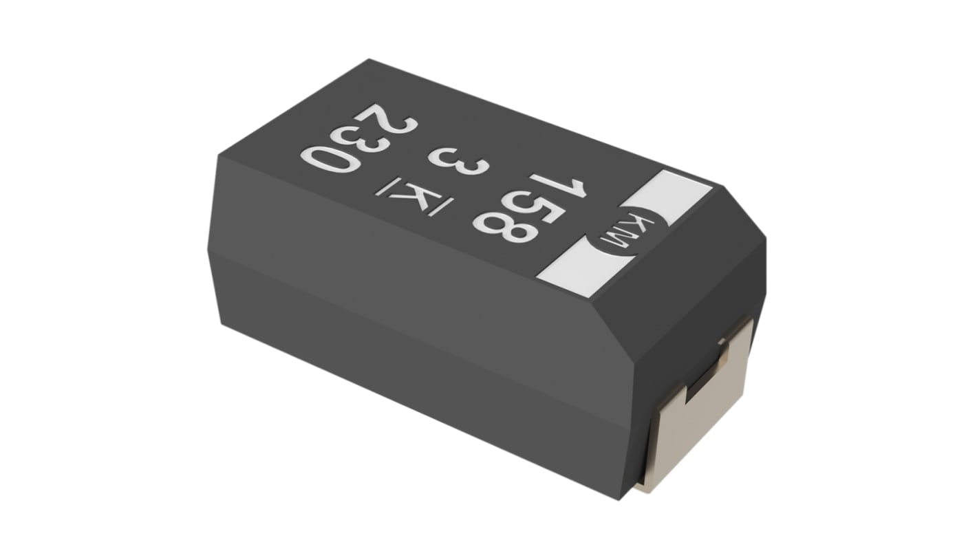 KEMET T530, SMD Polymerkondensator 330μF ±20% / 10V dc, -55°C → +125°C