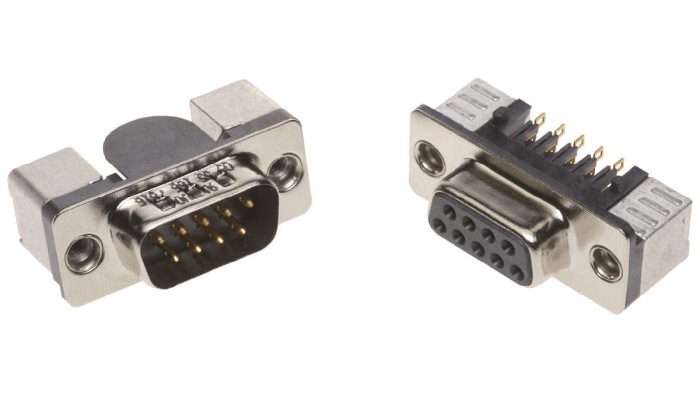 Conector D-sub PCB Harting, Serie D-Sub Standard, paso 2.76mm, Ángulo de 90° , SMT, Macho, 5A, con Bloqueos roscados