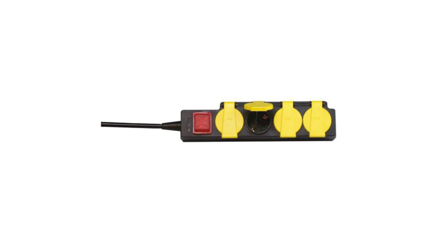 Regleta de enchufes Kopp, con interruptor, long. cable 1.4m, 4 tomas Tipo F - Schuko alemán, 16A