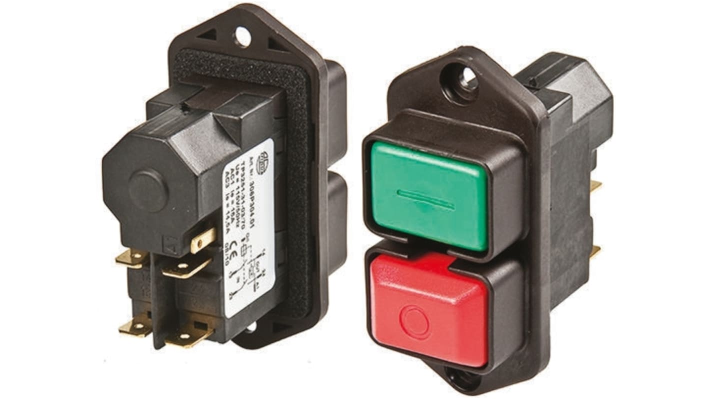 Apem Push Button Switch, Momentary, DPST, IP54