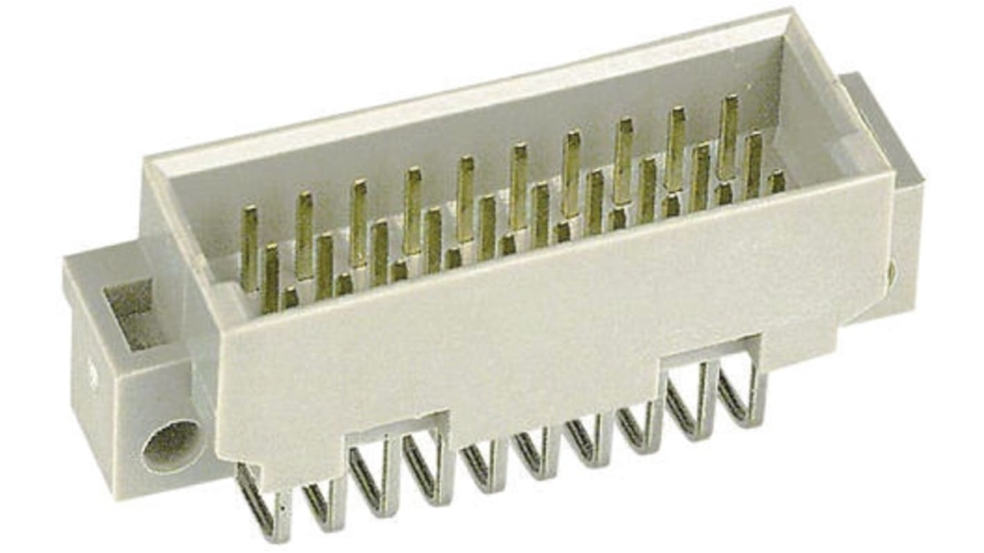 Harting C2 DIN 41612-Steckverbinder Stecker gewinkelt, 30-polig / 3-reihig, Raster 2.54mm Lötanschluss Durchsteckmontage