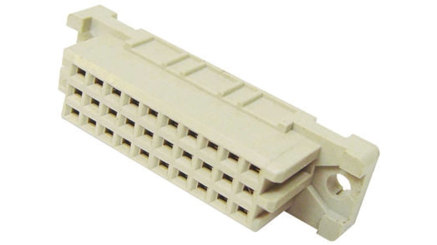 Connecteur DIN 41612 Harting, 20 contacts Femelle, Droit sur 3 rangs, entraxe 2.54mm