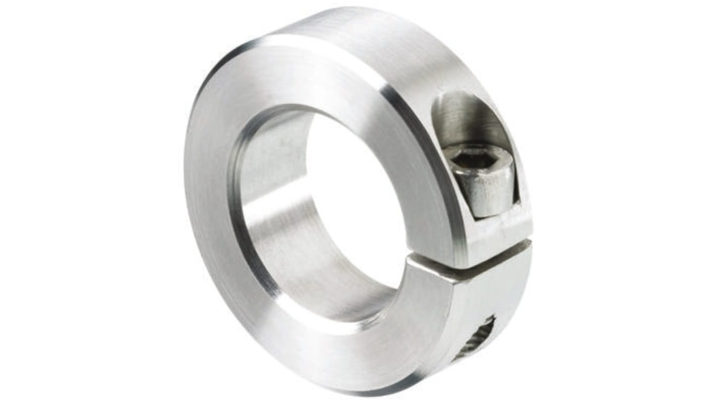 Huco Shaft Collar One Piece Clamp Screw, Bore 35mm, OD 57mm, W 15mm, Stainless Steel