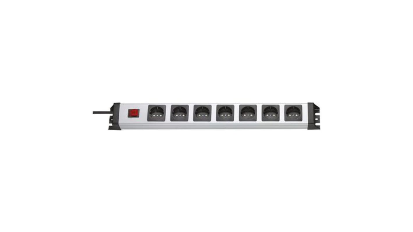 Regleta de enchufes Kopp, con interruptor, long. cable 1.4m, 7 tomas Tipo F - Schuko alemán, 250 V ac, 16A