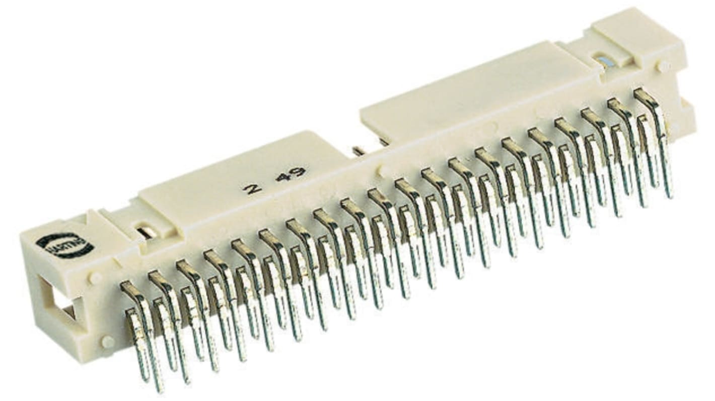 Conector macho para PCB Ángulo de 90° Harting serie SEK 18 de 34 vías, 2 filas, paso 2.54mm, para soldar, Montaje en