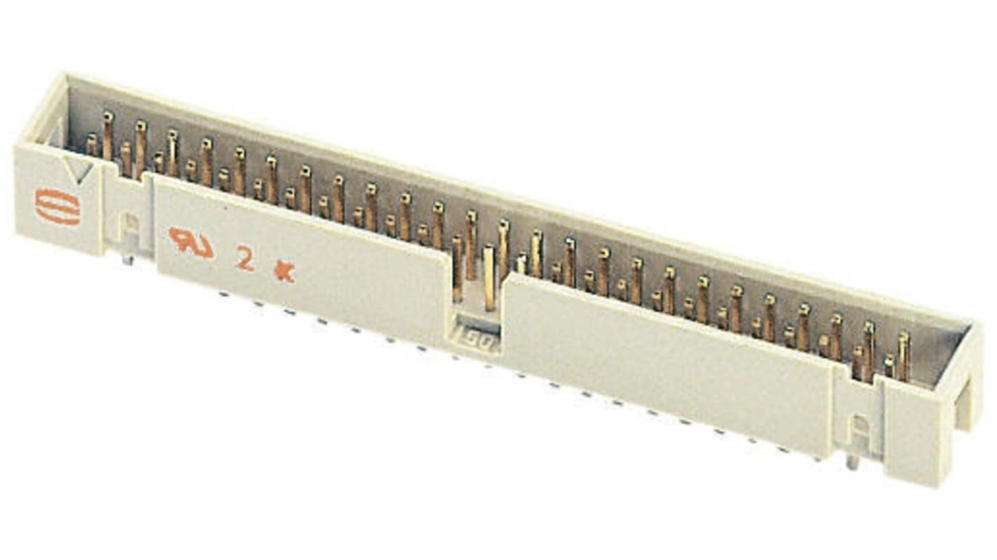 Harting SEK 18 Series Straight Through Hole PCB Header, 64 Contact(s), 2.54mm Pitch, 2 Row(s), Shrouded