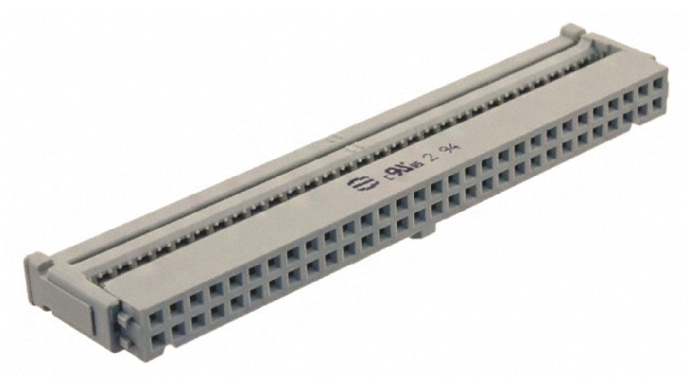 Conector IDC hembra Harting serie SEK-18 de 60 vías, paso 2.54mm, 2 filas, Montaje de Cable