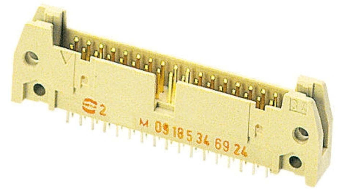 File di contatti PCB Harting, 6 vie, 2 file, passo 2.54mm