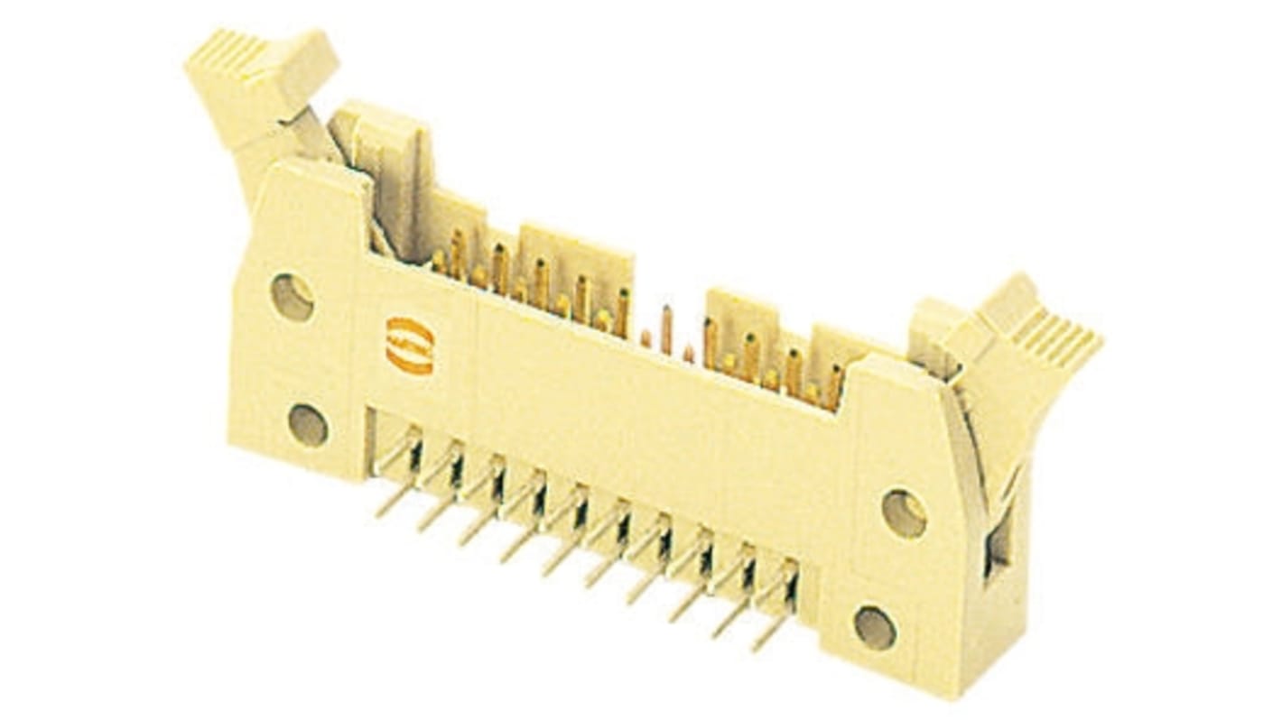 Conector macho para PCB Ángulo de 90° Harting serie SEK 19 de 6 vías, 2 filas, paso 2.54mm, para soldar, Orificio