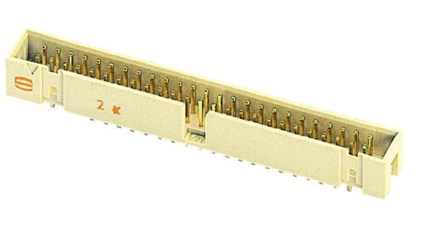 Harting SEK 19 Series Straight Through Hole PCB Header, 6 Contact(s), 2.54mm Pitch, 2 Row(s), Shrouded