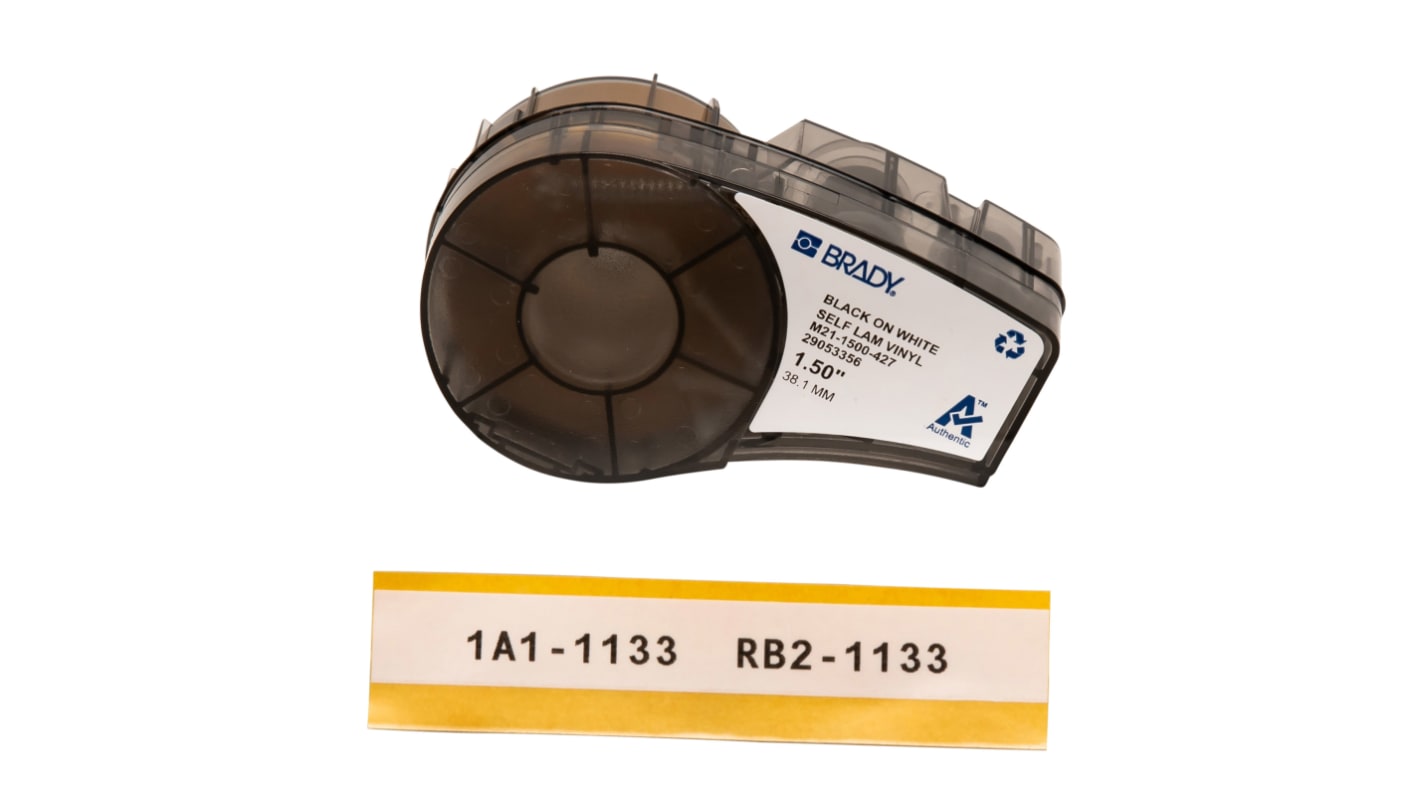 Etiquetas termorretráctiles Brady, color Negro sobre fondo Blanco/transparente, 1, para usar con M210, M210-LAB, M211,