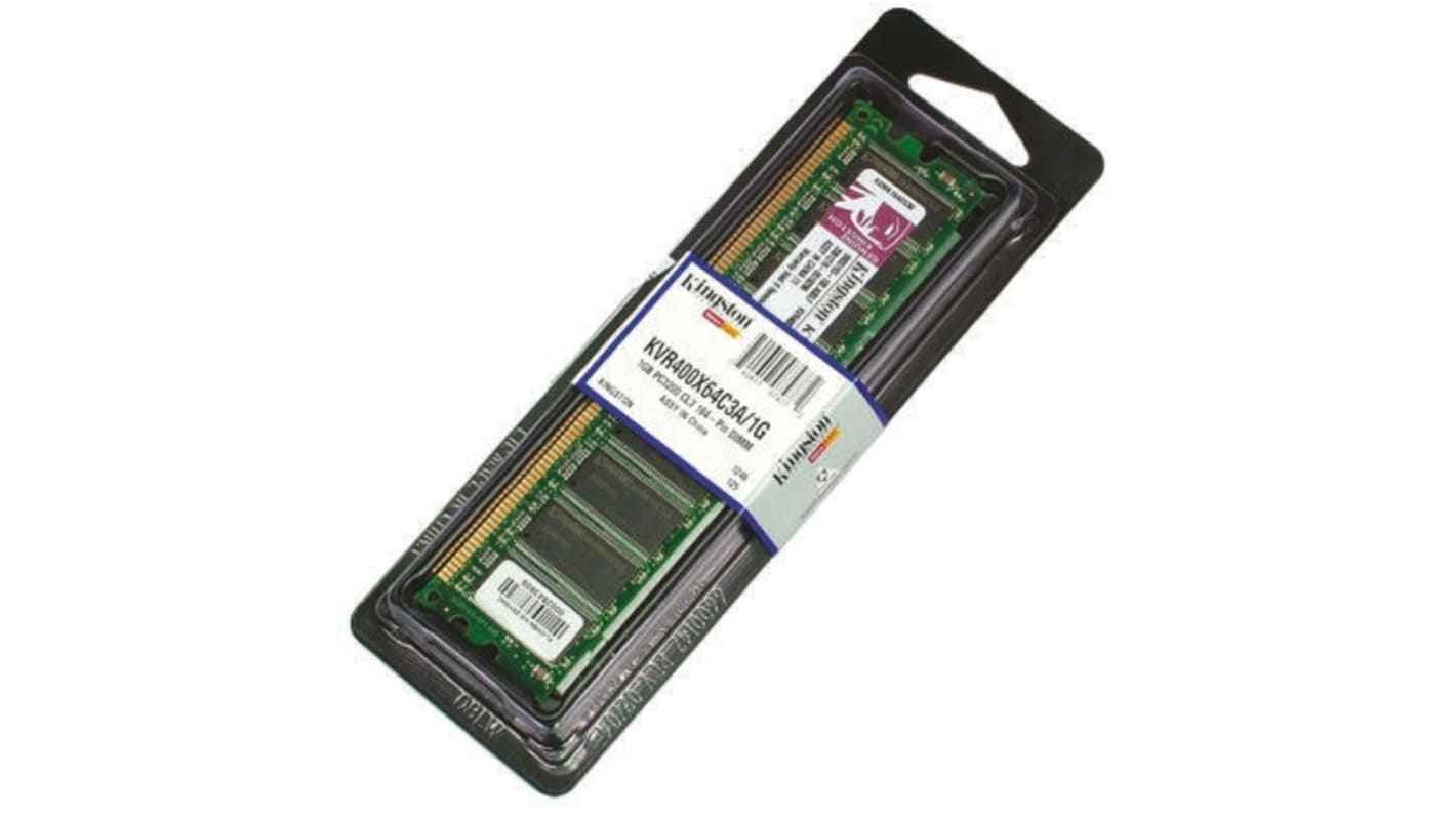 KVR400X64C3A/1G | Kingston 1 GB DDR Desktop RAM, 400MHz, DIMM, 2.6V | RS