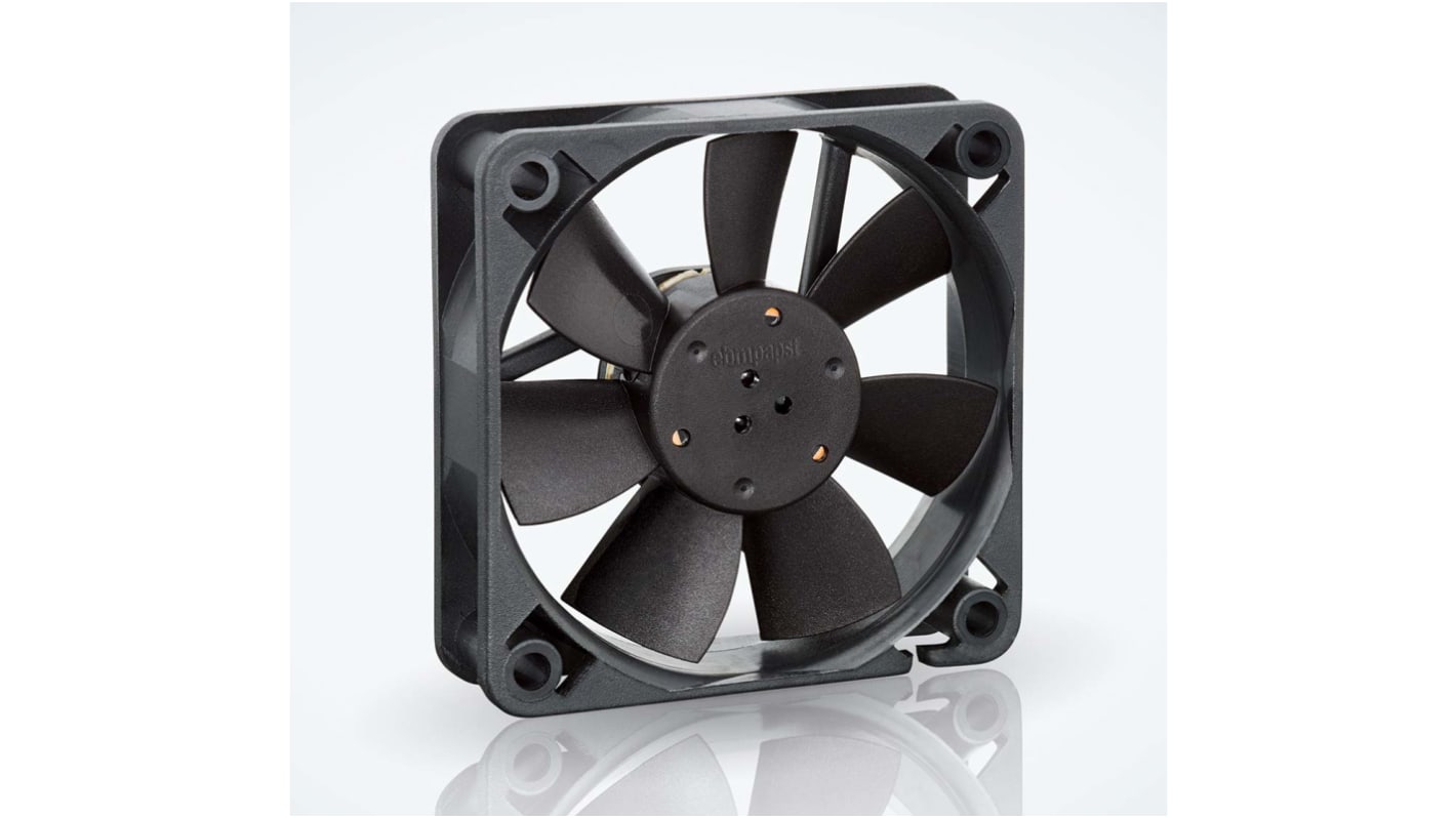 Axiální ventilátor, řada: 600 F DC, 60 x 60 x 15mm, průtok vzduchu: 29m³/h 1.1W 24 V DC Čtvercový