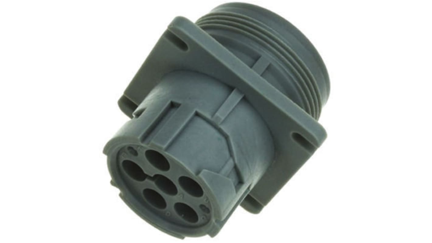 Conector circular Amphenol Industrial hembra serie AHD de 6 vías macho, Montaje en Panel, IP67