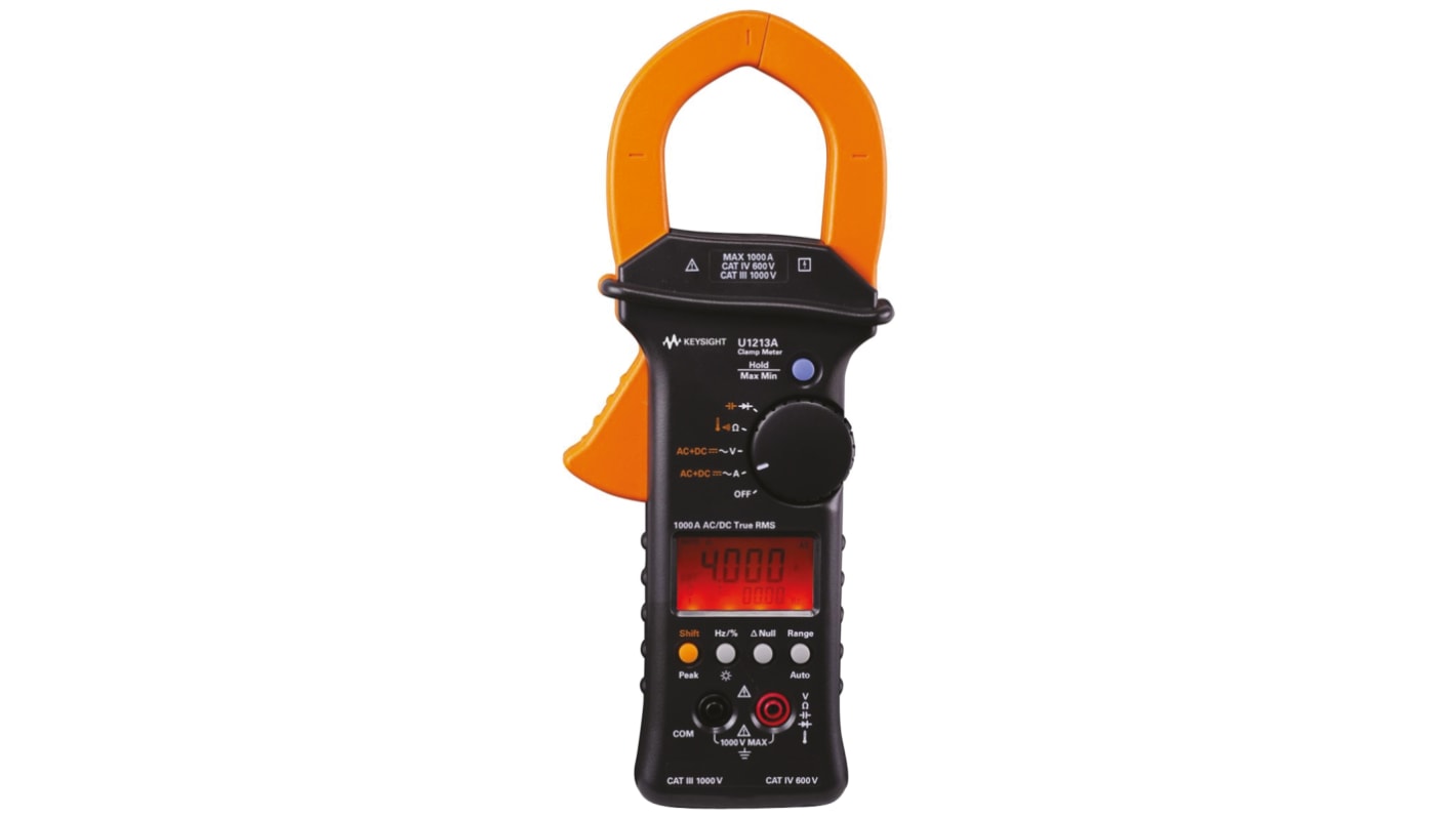 Keysight Technologies U1213A Clamp Meter Bluetooth, 1000A dc, Max Current 1000A ac CAT III 1000V