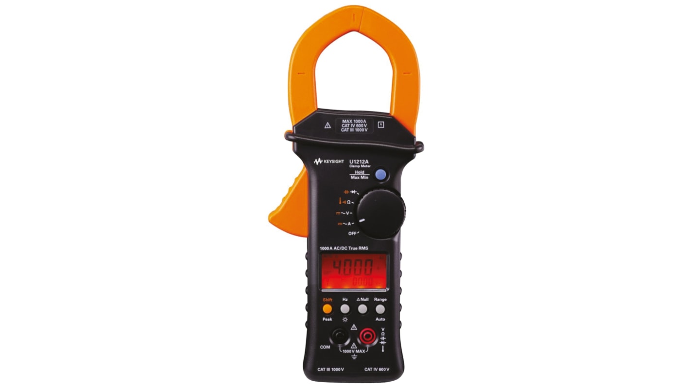 Keysight Technologies U1212A Clamp Meter Bluetooth, 1000A dc, Max