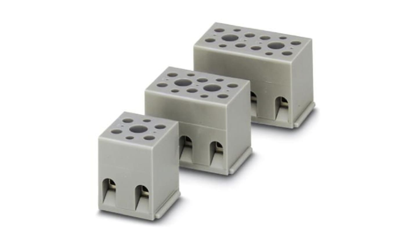 Phoenix Contact UK Series G 5/ 2 B Non-Fused Terminal Block, 2-Way, 32A, 24 → 12 AWG Wire, Screw Down Termination