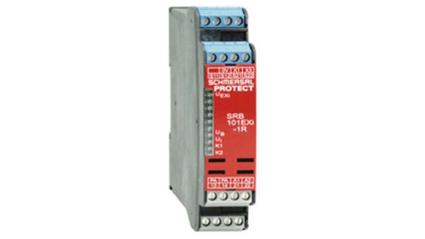 Relé de seguridad Schmersal PROTECT SRB 101Exi de 2 canales, para Bloqueo/interruptor de seguridad, 24V dc, cat. seg.