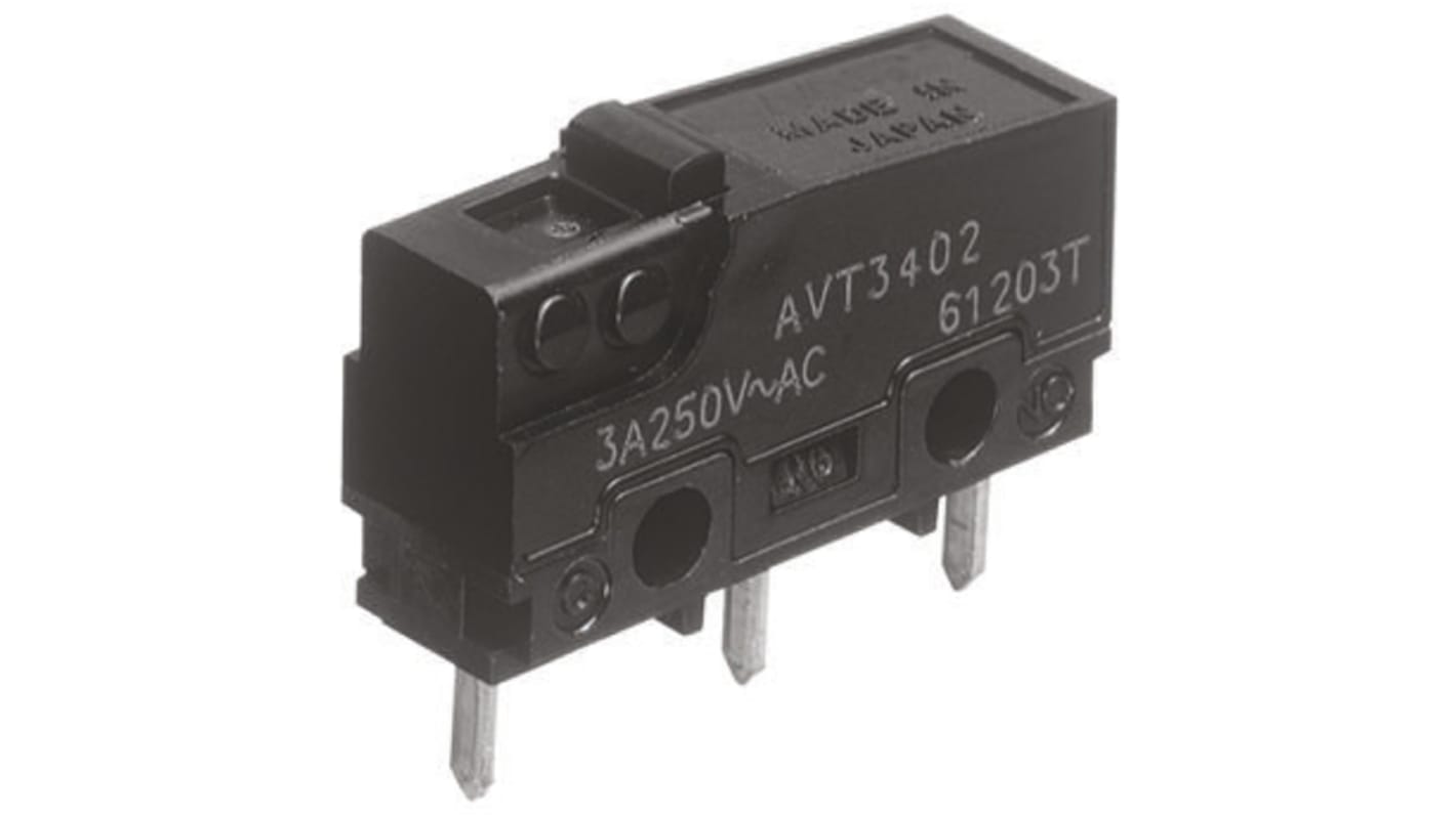 Microinterruttore, Panasonic, SPDT, 3 A a 250 V c.a., per PCB