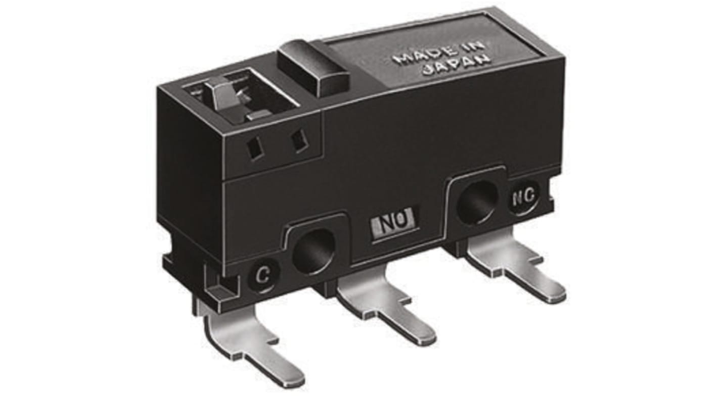 Microinterruttore, Panasonic, SP-CO, 100 mA a 30 V cc, per PCB, inclinato a destra