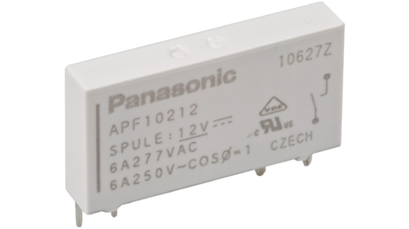 Panasonic PCB Mount Power Relay, 12V dc Coil, 6A Switching Current, SPST