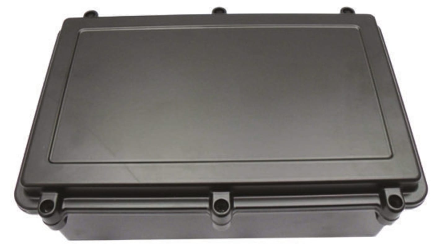 RS PRO Black Die Cast Aluminium Enclosure, IP67, Black Lid, 274 x 173 x 100mm