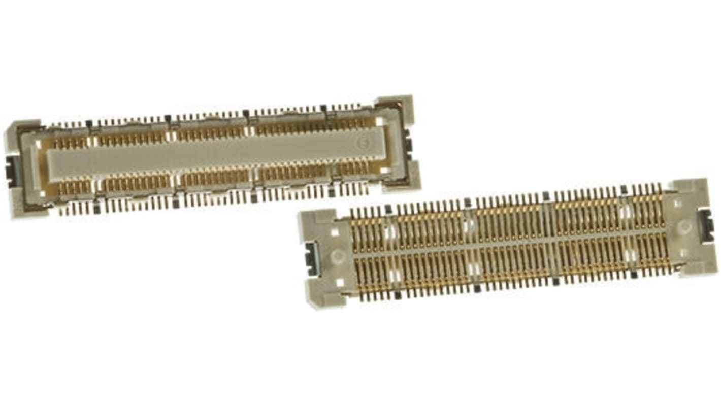 Hirose FX10 Series Straight Surface Mount PCB Socket, 120-Contact, 2-Row, 0.5mm Pitch, Solder Termination