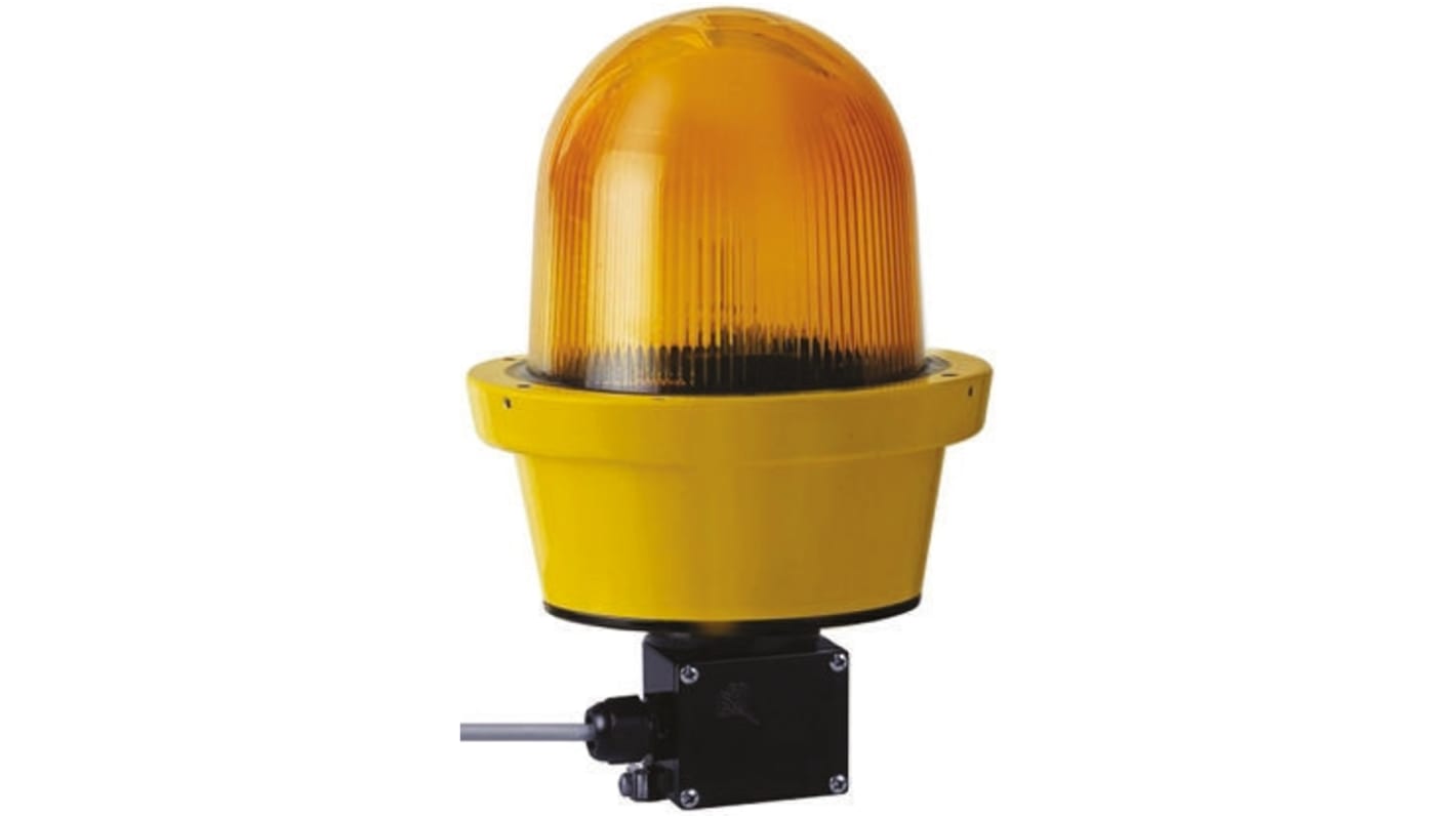 Werma 782 Series Yellow Rotating Beacon, 24 V dc, Surface Mount, LED Bulb