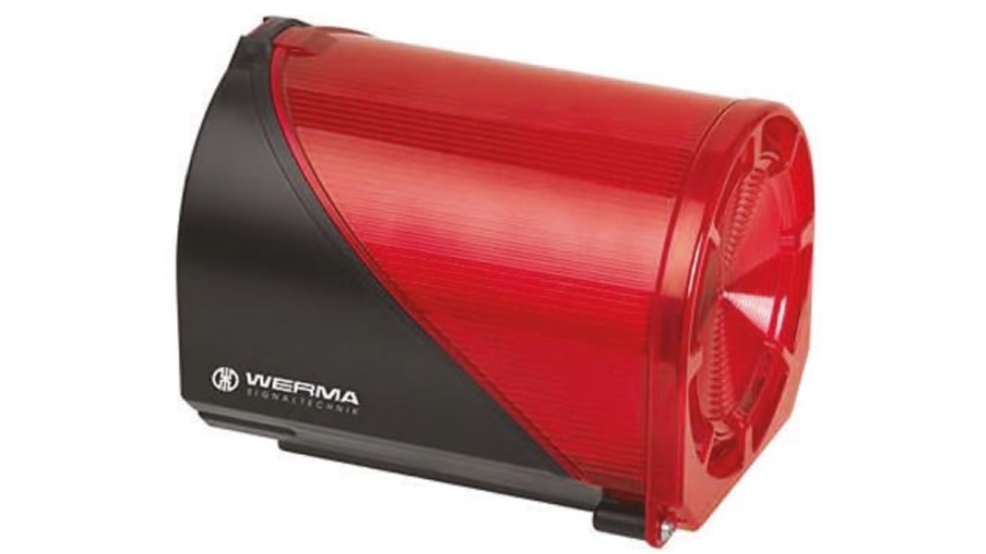 Segnalatore acustico e luminoso Werma serie 444, Rosso, 24 V c.a. / c.c., 114dB a 1 m, IP65