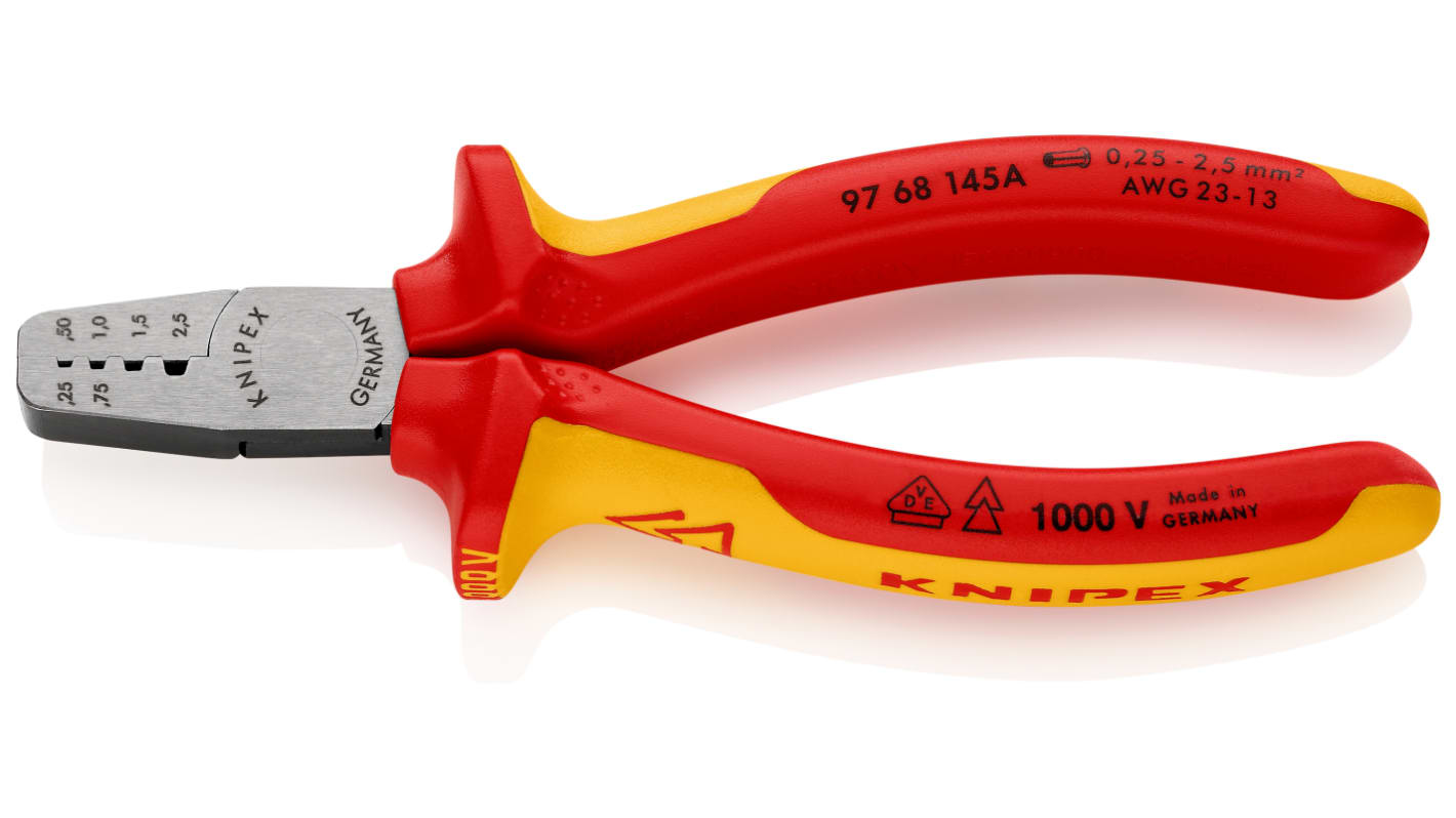 Krimpovací nástroj, celková délka: 145 mm Knipex