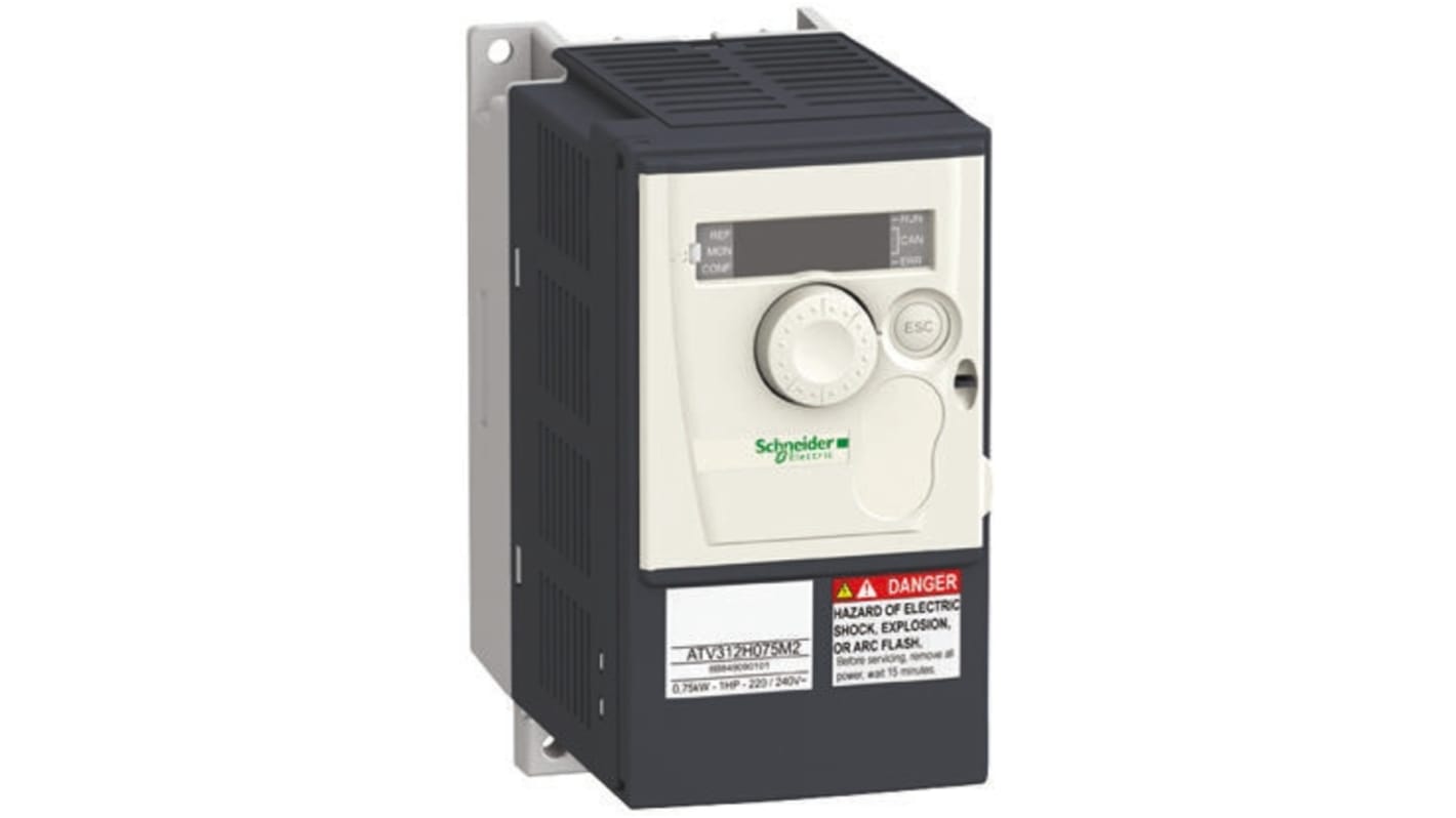 Schneider Electric Inverter Drive, 0.75 kW, 1 Phase, 230 V, 8.9 A, ALTIVAR 312 Series