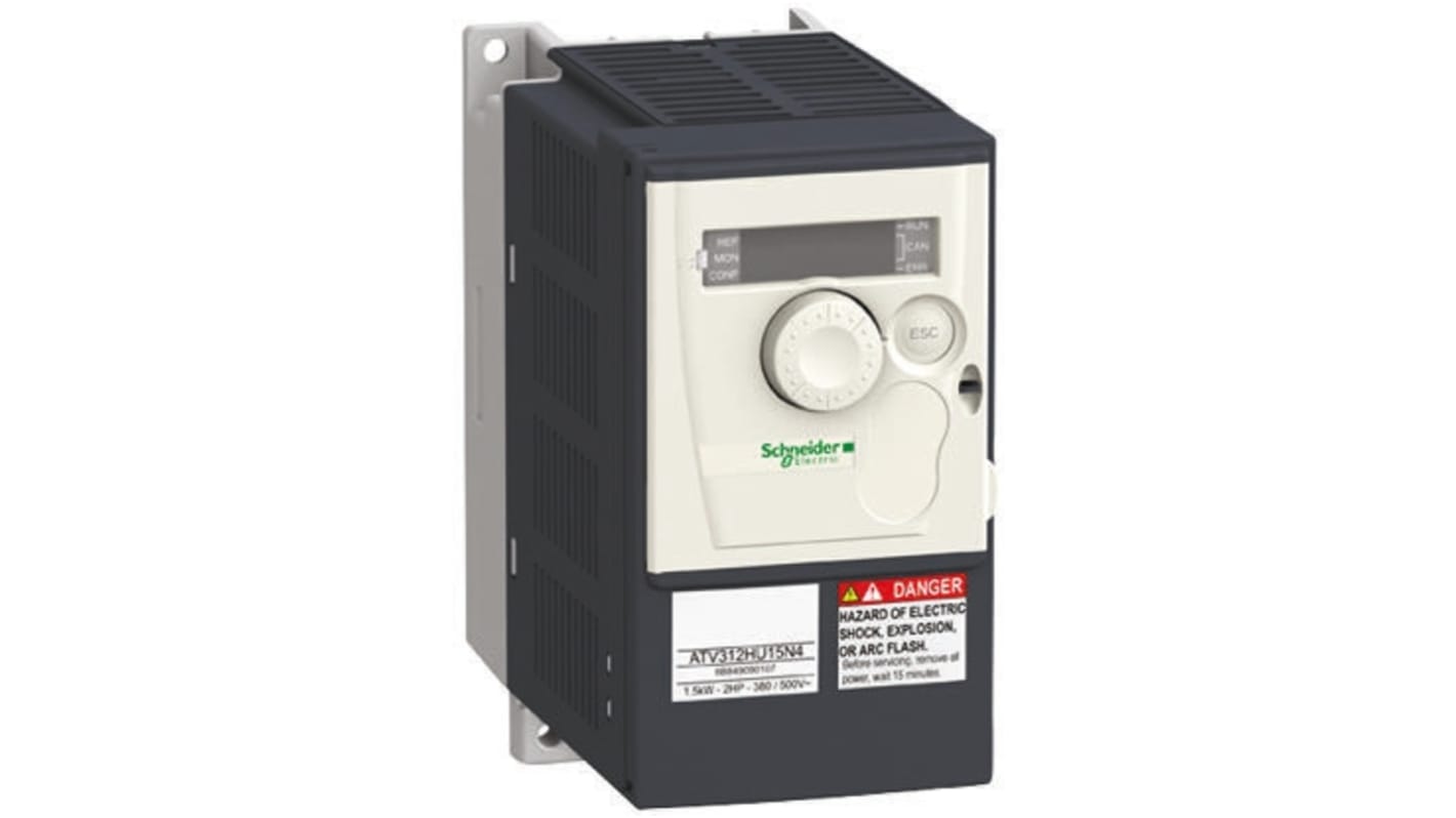 Schneider Electric Inverter Drive, 1.1 kW, 1 Phase, 230 V, 12.1 A, ALTIVAR 312 Series