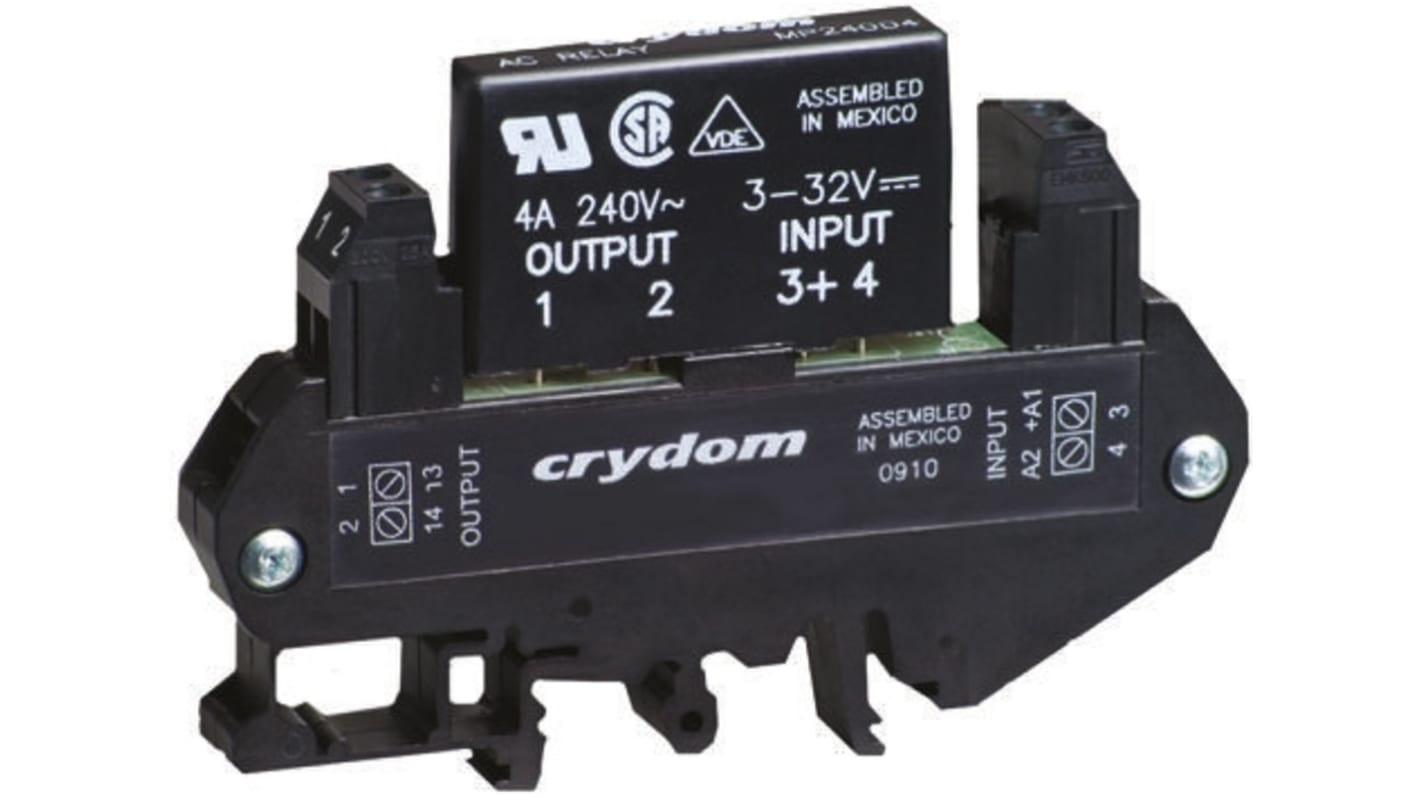 Sensata / Crydom DRA1-MP Series Solid State Interface Relay, 32 V Control, 3 A rms Load, DIN Rail Mount