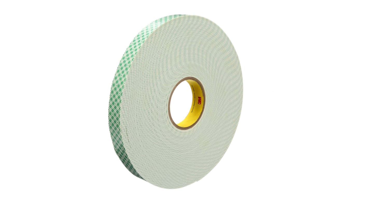 3M 4026 Schaumstoff Klebeband doppelseitig, Weiß, Stärke 1.6mm, 19mm x 33m, 27,5 N/cm