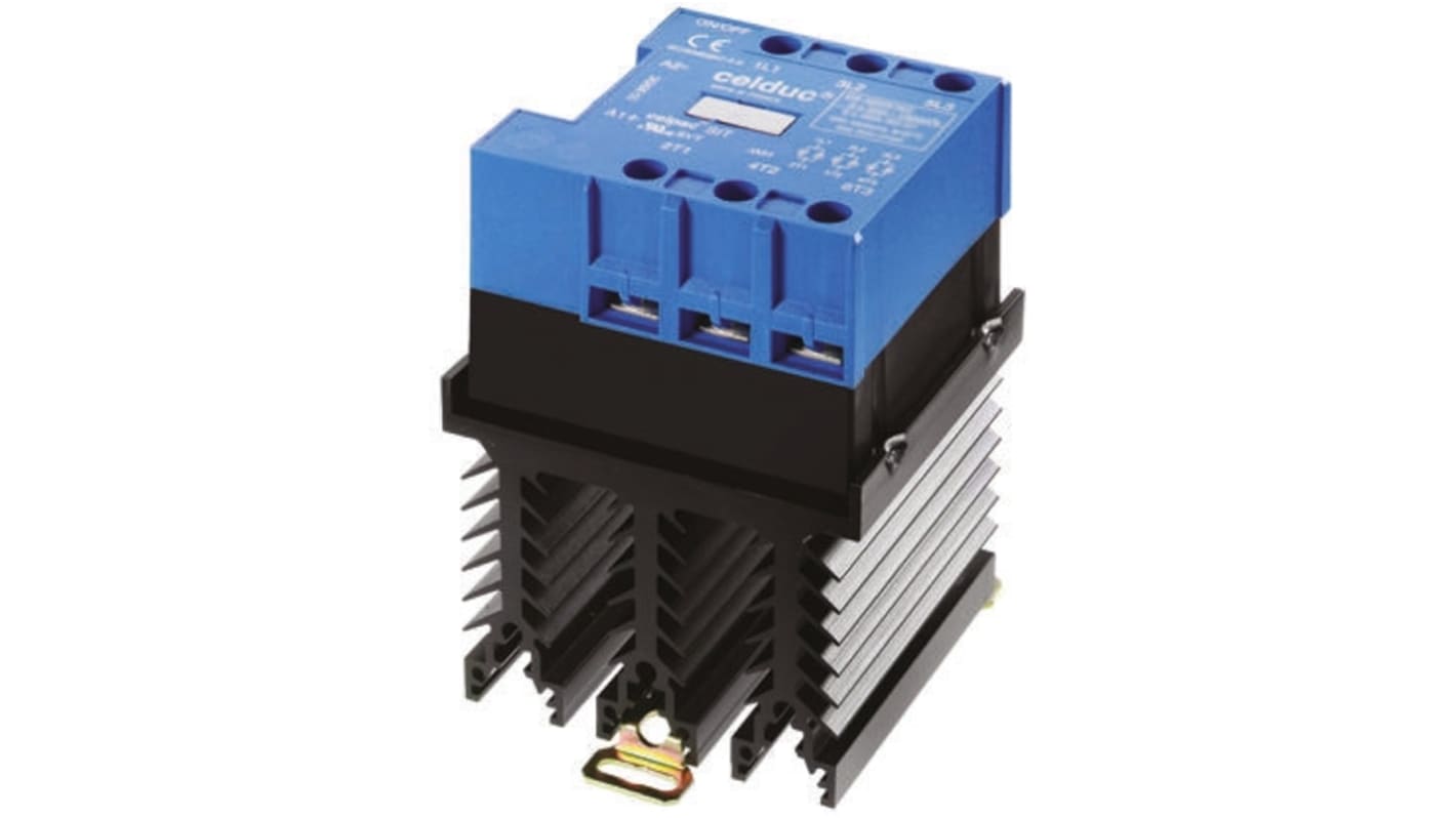 Celduc SIT Series Solid State Relay, 22 A Load, DIN Rail Mount, 510 V ac Load, 240 V ac Control