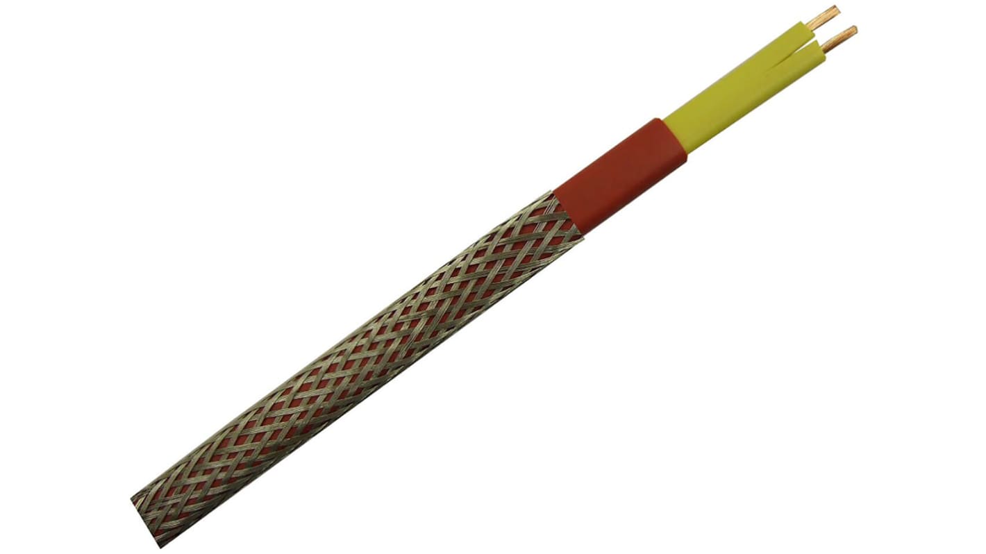 Kabel grzewczy wydajność: 15W/m długość 50m +200°C RS PRO Guma silikonowa