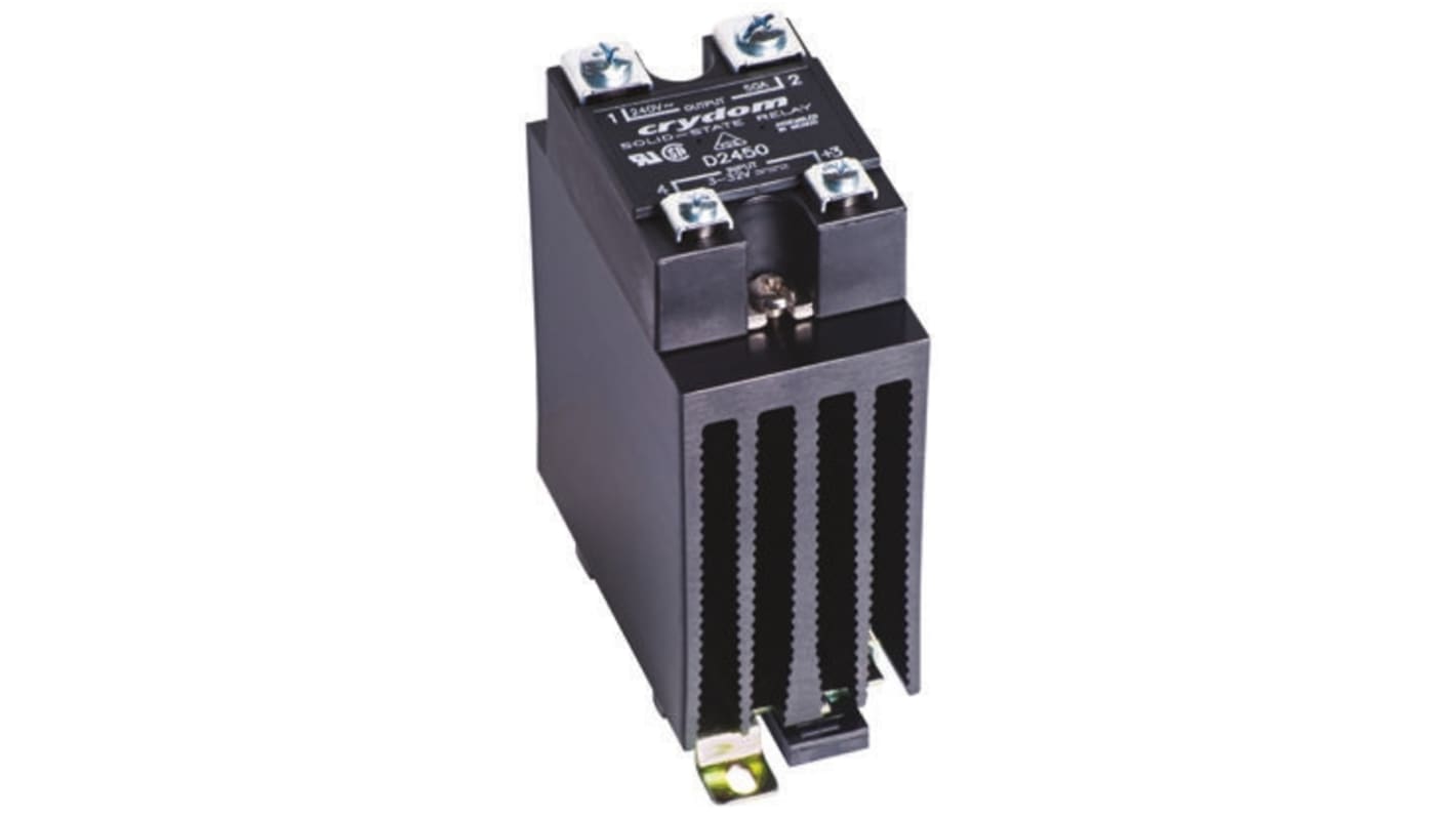 Sensata Crydom HS201DR Series Solid State Relay, 35 A Load, DIN Rail Mount, 280 V ac Load, 32 V Control